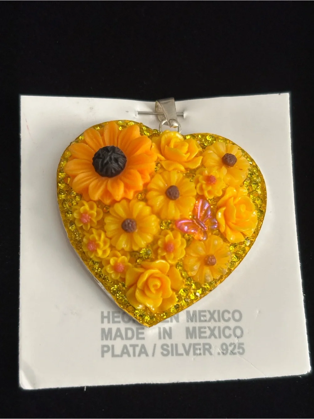 925 Sterling Silver Sunflower Pendant